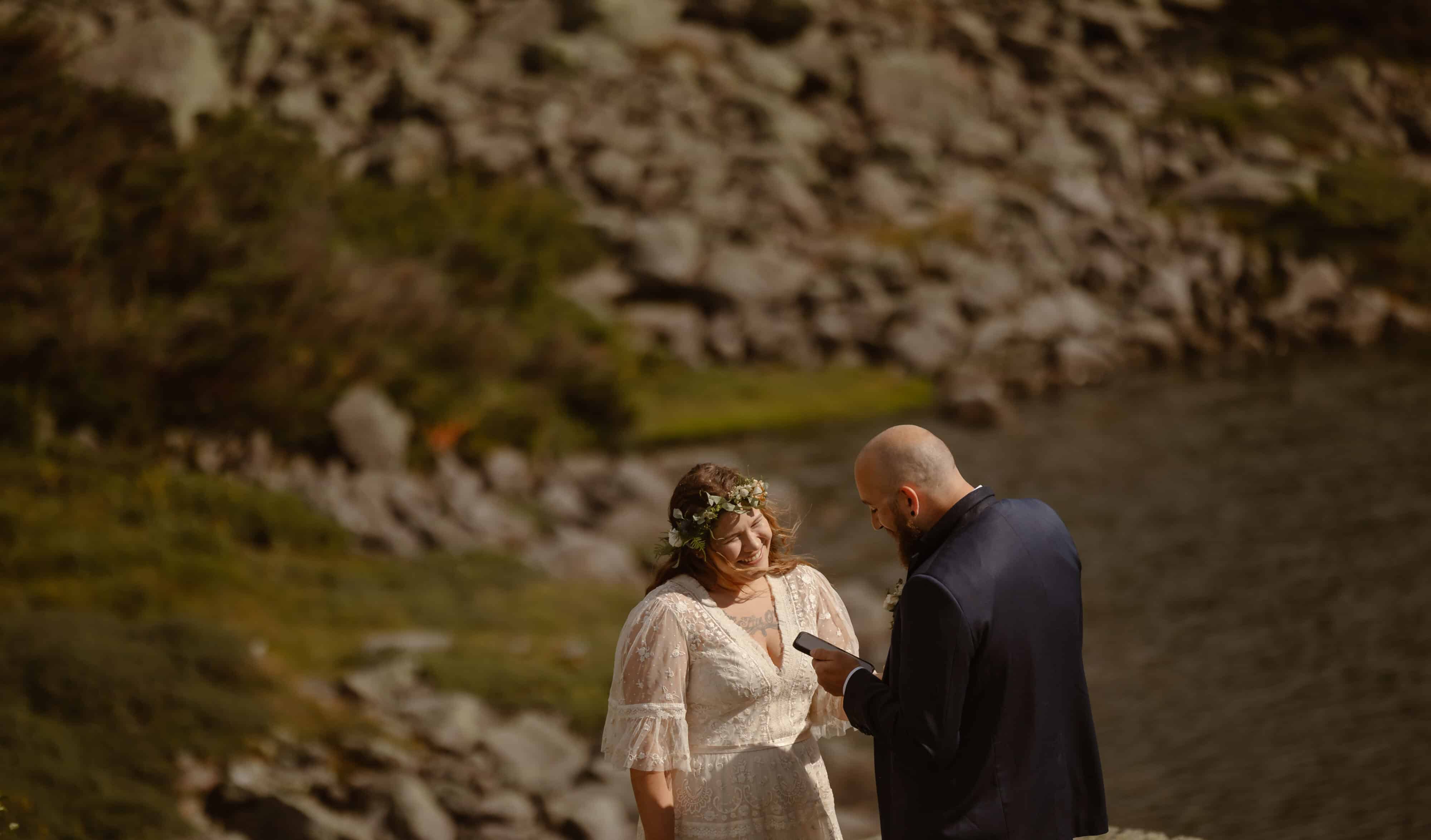 A couple says their vows on Mount Washington